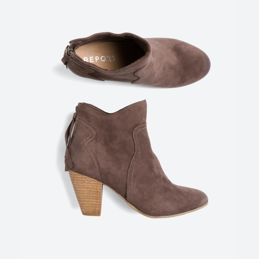 REPORT FOOTWEAR Martin Faux Suede Zip Bootie